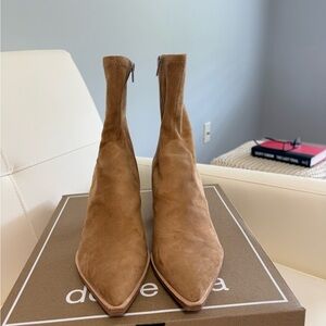 Dolce Vita Azalea Camel Ankle Boots Sleek Suede Style